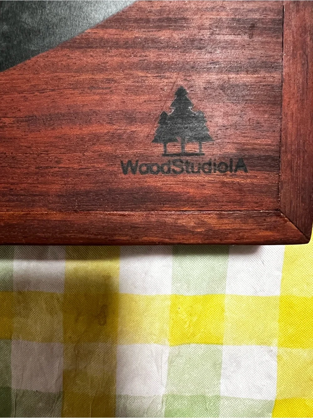 Handmade Wood Serving Tray with metal engraved handles - WoodStudioIA